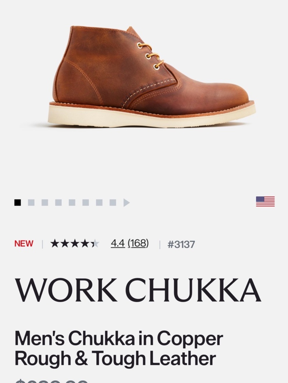 Red Wing Shoes Men's Chukka Boot in Copper Brown with Cream Sole